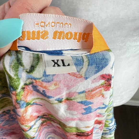 Jams World Hattie Santini Floral Mini Dress Women's XL Ruffle Hawaiian Tropical - Picture 7 of 8